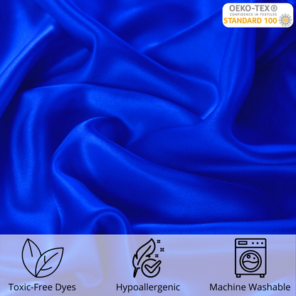 Celestial Silk royal blue 25 mm silk swatch close up in swirl pattern