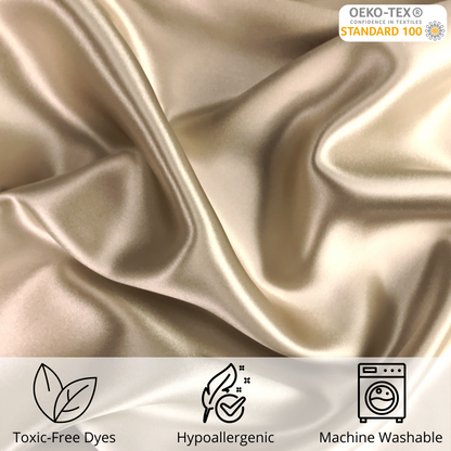 beige taupe silk swatch Celestial Silk taupe mulberry silk pillowcase
