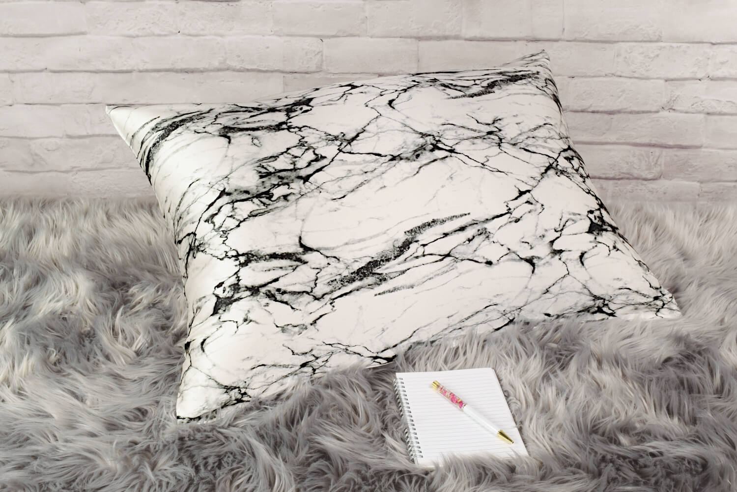 White marble outlet pillow