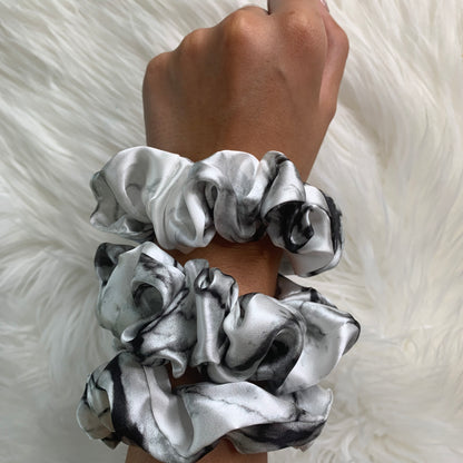 white marble silk scrunchies for curly hair silk scrunchies for women white marble silk scrunchies set white marble silk scrunchy