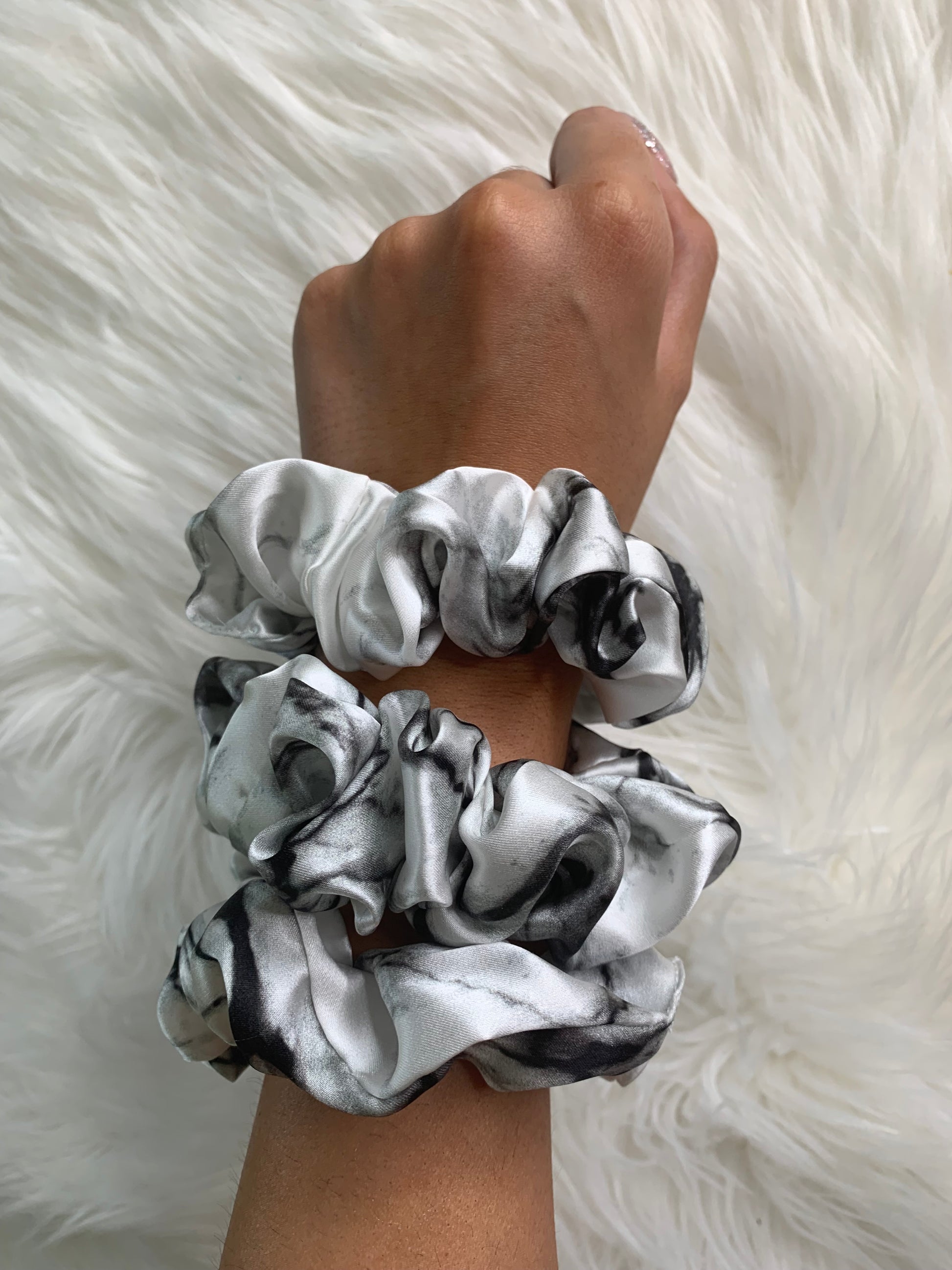 white marble silk scrunchies for curly hair silk scrunchies for women white marble silk scrunchies set white marble silk scrunchy